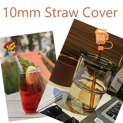 Multicolor Silicone Reusable Straw Covers - 8 Pack for Tumblers