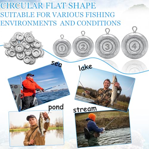 1oz Coin Sinkers Weights - High Density Disc Fishing Weights (10pcs)