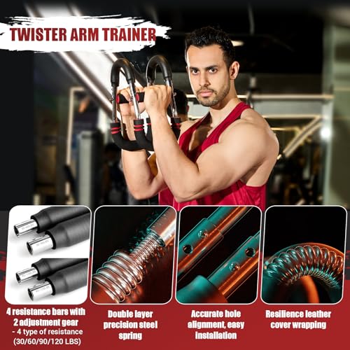 Adjustable Twister Arm Trainer - 30-120 lbs Resistance - Red