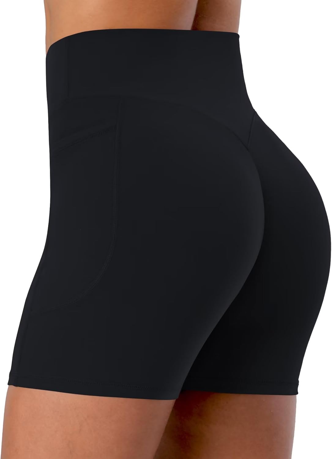 Sunzel Hidden Butt Lifting Biker Shorts - High Waist Yoga Shorts with Pockets for Tummy Control