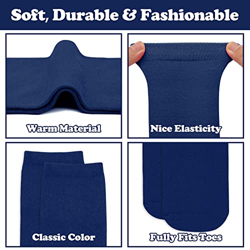 Kids Soccer Socks - Toddler Knee High Tube Socks, 2 Pack Navy (6-9 Years)
