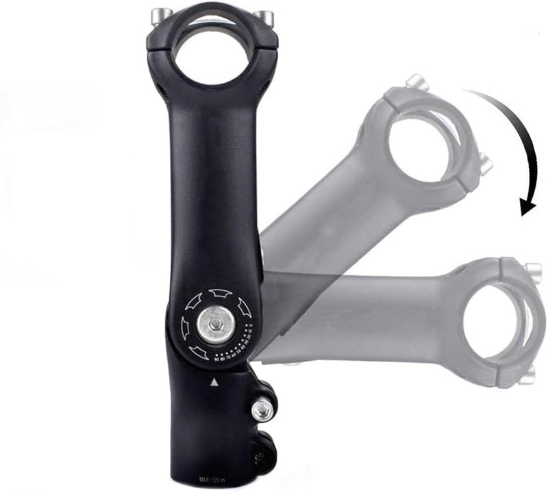 OSAGIE Bike Stem, Aluminum Alloy MTB Stem, Mountain Bike Stem for 28.6mm (1-1/8") Handlebar of Bicycle, Road Bike, MTB, BMX, Cycling (Black, 0~90° 25.4x28.6x90mm)