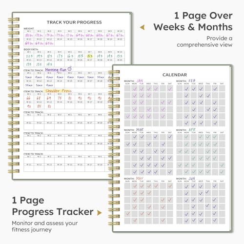 Fitness Workout Journal & Log Book - Green, 5.5" x 8.2"