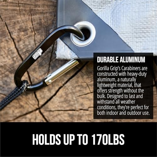 Heavy Duty Aluminum Carabiner Clip - 3 Inch, 170lbs Capacity