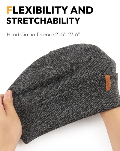 OLIKER Unisex Winter Double Layer Beanie Hat - Multi Color, One Size