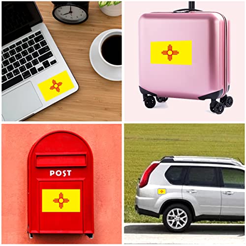 QQSD New Mexico Flag Sticker Decal in Multiple Sizes, 3 Pack, 11.7 x 8.3 Inches