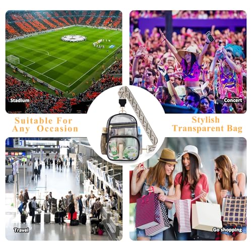 MOVOYEE Clear Stadium Approved Water Bottle Holder & Purse - Black B, for Sports & Concerts