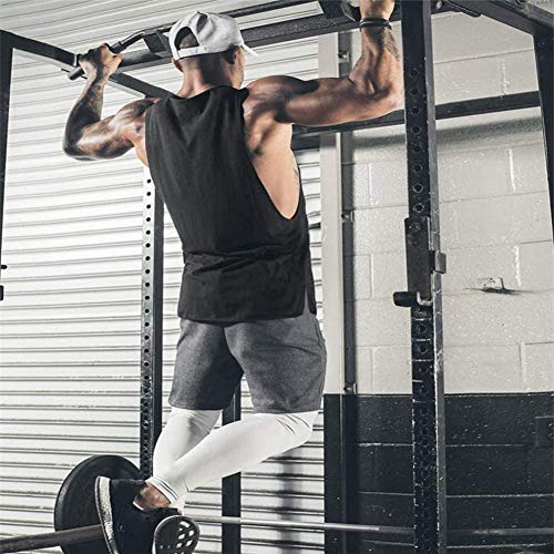 Men's Workout Tank Top - 2 Pack Gym Sleeveless Tees - Large Black