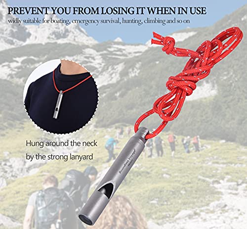 Loud Titanium Emergency Whistle with Lanyard - 1pc