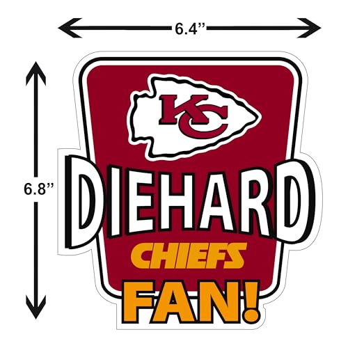 Kansas City Chiefs Die-Hard Fan Auto Decal - Team Colors