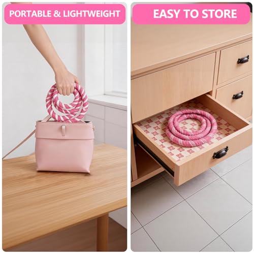 3 lb Soft Spring Hula Hoop - Weighted Fitness Hoop - Pink