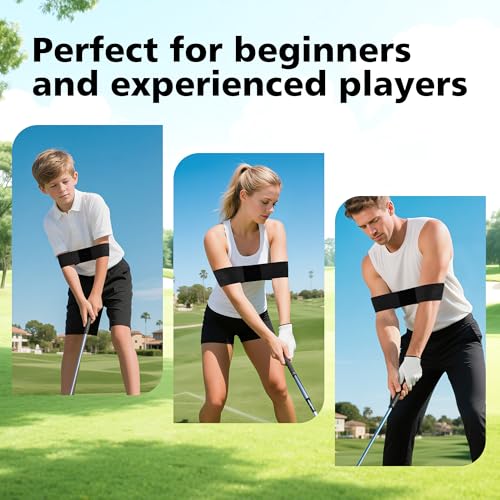 2 Pack Golf Swing Training Aid - Adjustable Arm Sync Band for Mechanics