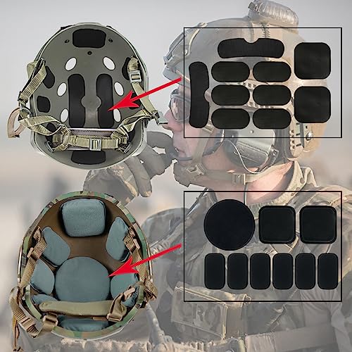 Airsoft Helmet Padding Kit - Replacement Foam Pads with Sticky Circles