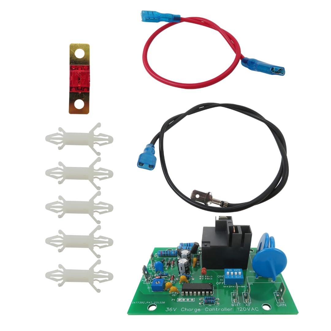 36 Volt Charger Charging Board by BLUE ELF for EZGO Golf Cart, Designed with Charging Status LED, Including 50A Fuse, Replace for EZGO Powerwise Chargers 1994-Up