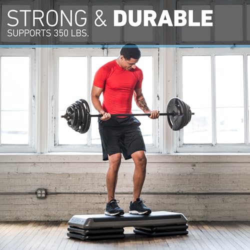 Aerobic Step Platform with 4 Stackable Risers - Grey