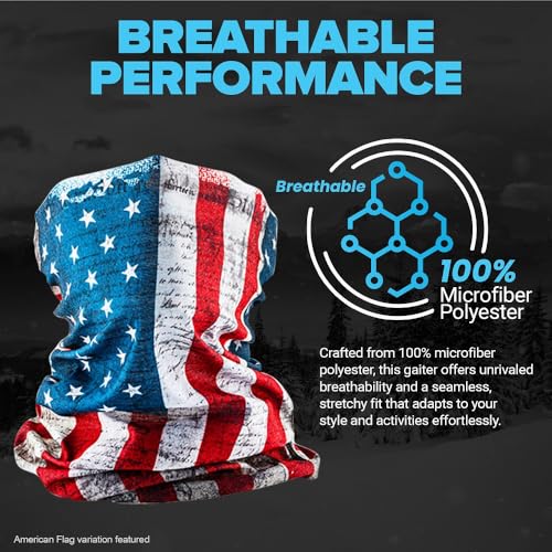 UV Face Shield & Neck Gaiter Balaclava - Blackout American Flag