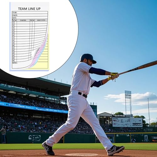 Baseball Lineup Cards - 4-Part Carbonless Copies, 30 Sets