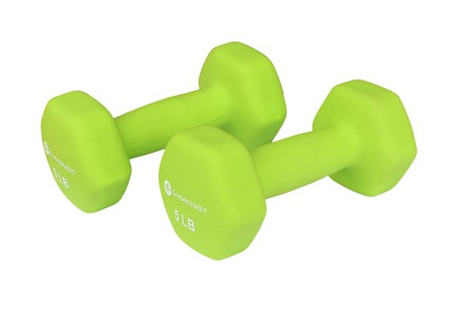 GYMENIST Pair of Dumbbells Set of 2 Soft Non Slip Grip Dumbbells Pair Covered with Neoprene (5 LB)