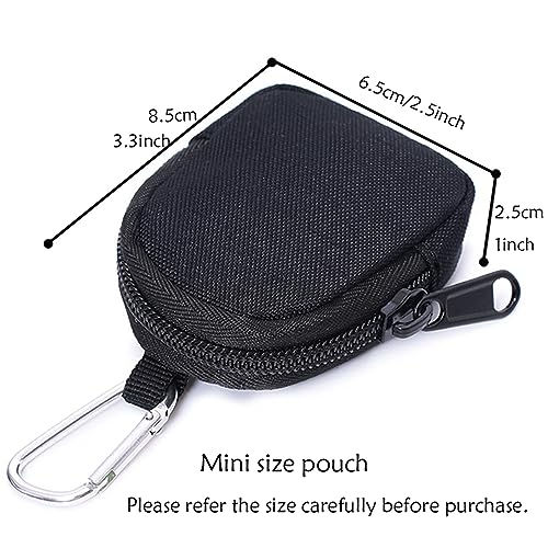 Imeisuit 2-Pack Tactical Coin Purse Key Bag - 1000D Nylon Mini EDC Organizer (Black, 2pcs)