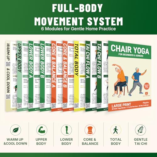 Chair Yoga & Tai Chi Workout Charts for Seniors - 30-Day Challenge