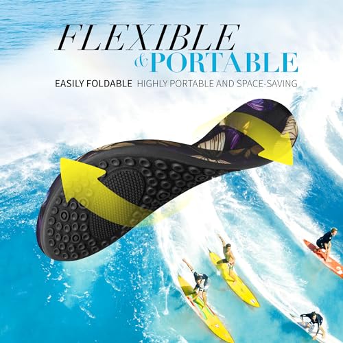 Quick-Dry Aqua Socks Water Shoes for Men & Women - Purple Butterfly