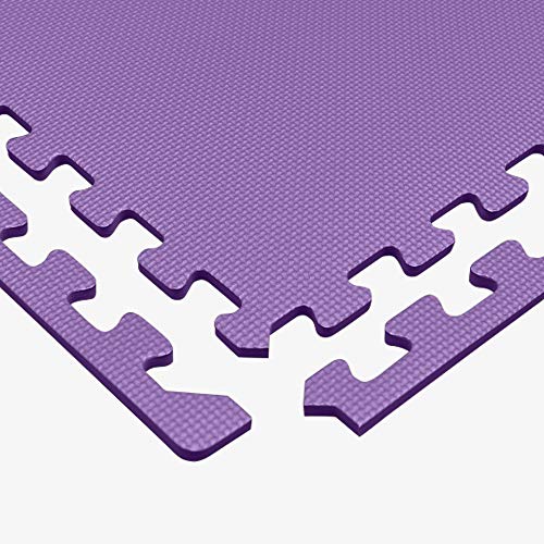 3/8" Thick Purple EVA Foam Exercise Floor Mat - 24 Sq Ft