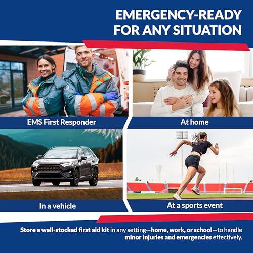 Dixie EMS Fully Stocked Trauma First Aid Kit - First Responder II Orange Bag with Tools & Gauze