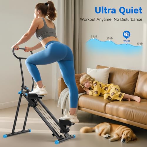 Stair Stepper for Home Workout - Adjustable Resistance & Handlebar - Black