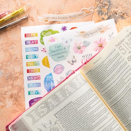 Inspirational Bible Journaling Stickers - 3 Sheets, Over 90 Faith Decals