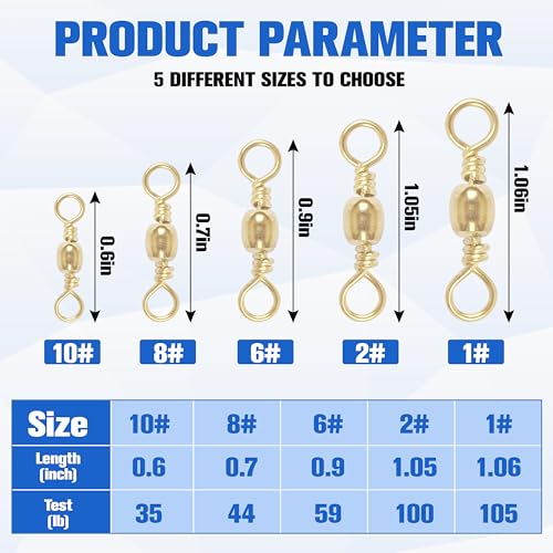 Fishing Barrel Swivels - 50 pcs 10# Rolling Swivel Connector