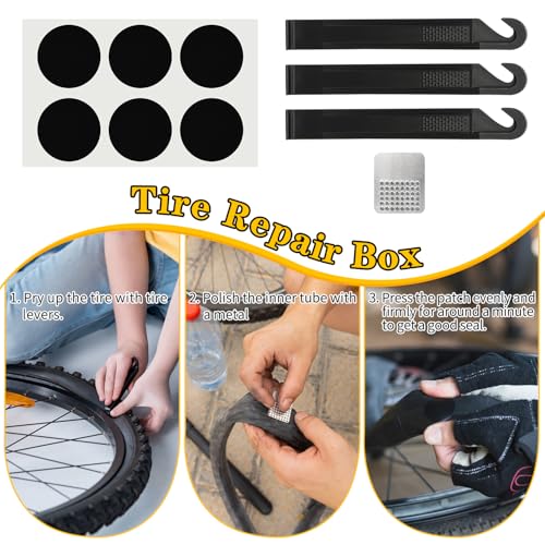 Bike Repair Kit with Mini Pump & 16-in-1 Multi-Tool - Multi-Tool+Inflator+Tire Repair Kit