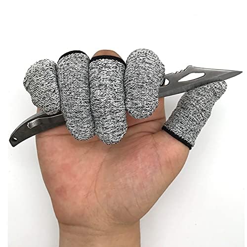 12 PCS Cut-Resistant Finger Cots - HPPE Breathable Finger Protector Sleeves