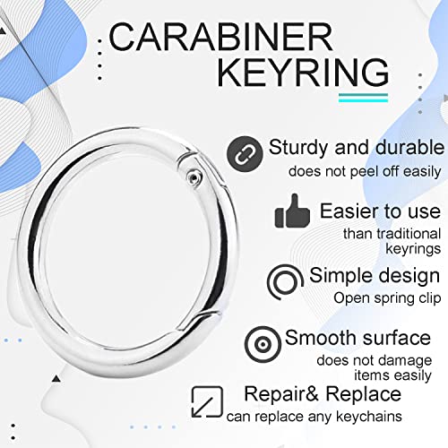 1 Inch Metal Spring O Rings - 10 Pack Silver Keychain Clips