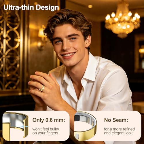 Hexasider 4 Pack Gold Silver RoseGold ChampagneGold Ring Covers for Oura Ring Gen 3/4 Size 7