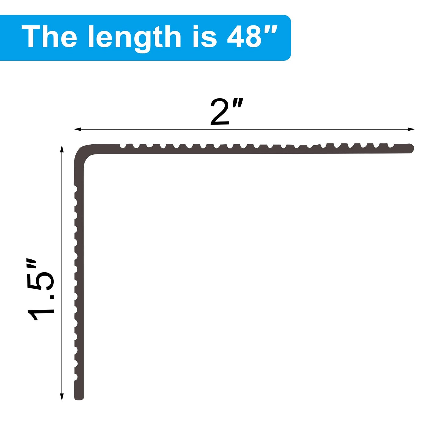Baudelun 10 Pack Stair and Window Sill Nosing Protectors Aluminum Tread Plate,Stair Edge Protector,48" Long,Brown