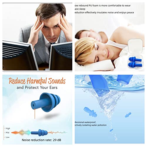 Reusable Silicone Swimming Earplugs - Waterproof Ear Protection (6 Pairs)