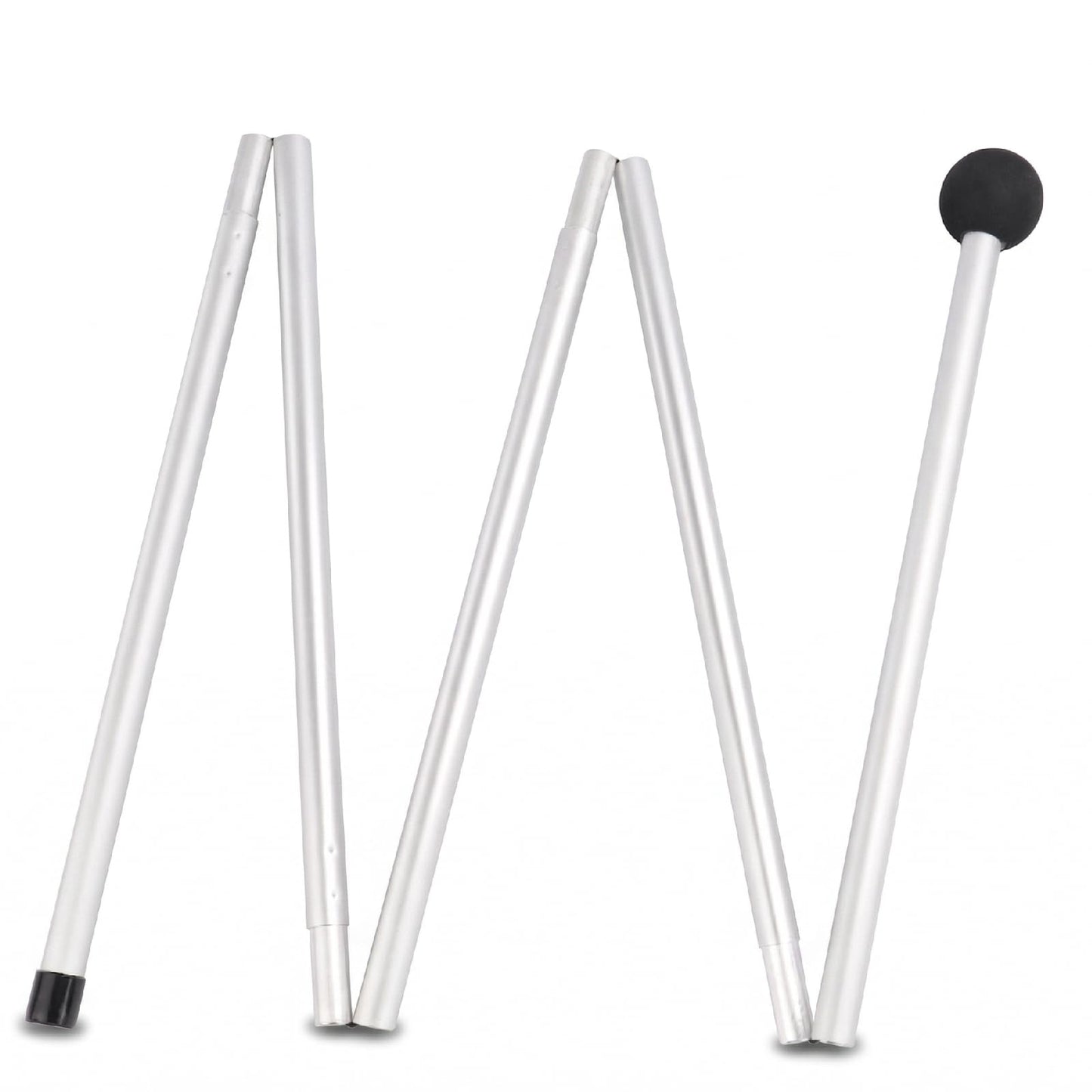 1-Pack Aluminum Beach Tent Poles, 6.6FT Replacement Poles, Universal Fit for Beach Sun Shades, Awnings, Camping Shelters, and Tarp Canopy, Foldable Rust-Proof Support Rods with Windproof Ropes