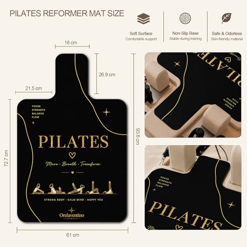 Pilates Reformer Mat - Non-Slip Cover for Home Gym - Black