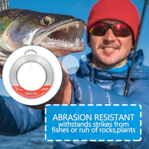 Clear Fishing Line 0.45mm 985ft - Strong Monofilament for Crafts, Beading & Decorative Use