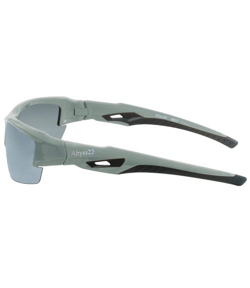 Abyss22 Sports Sunglasses for Men and Women, Adjustable Nose Pads, TR90 Frame, UV Protection, for Golfing, Running, Cycling (Grey)