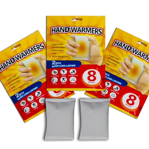 Hand Warmers - 8 Hours of Heat, 6 Pieces, Unisex - 3 Pairs
