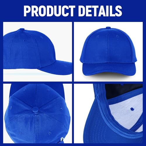 Blue Cotton Baseball Cap for Men Women Adjustable Outdoor Running Hat