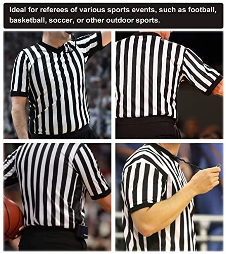 Men's Referee Shirt - Black Stripe Umpire Jersey for Sports