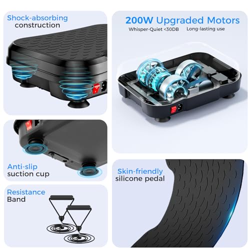 Vibration Plate Exercise Machine for Weight Loss - Black