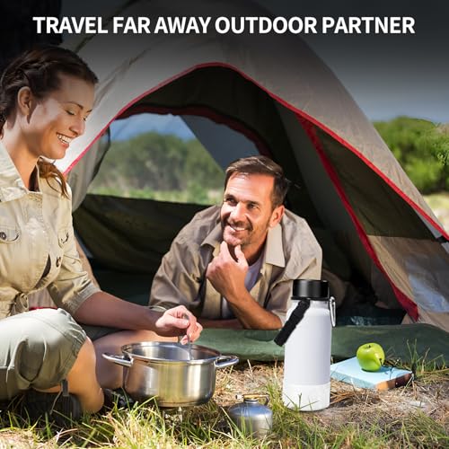 Paracord Water Bottle Handle Strap with Carabiner - 2 Pack Black