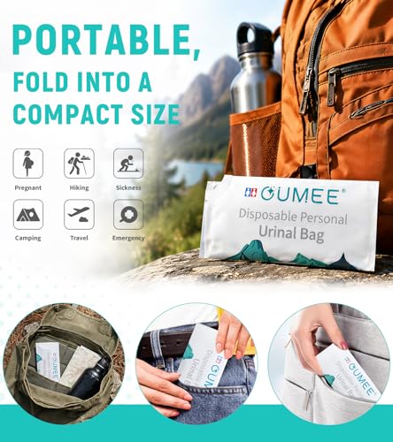 OUMEE 850ML Emergency Disposable Urinal Bags, 8/12/20/28 Pcs