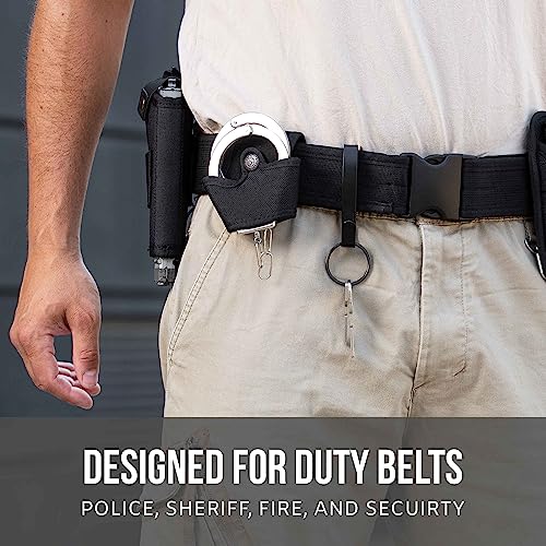 Tactical Key Ring Holder for Duty Belts - Black, Quick Release Clip