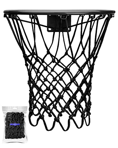 Heavy Duty Basketball Net Replacement - 12 Loops, 21" - Black