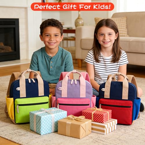 Toddler Backpack - Mini 12'' for Boys & Girls - Blue & Red