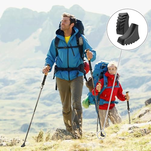 6 Pcs Replacement Cane Tips - Anti-Slip Hiking Pole Shoes